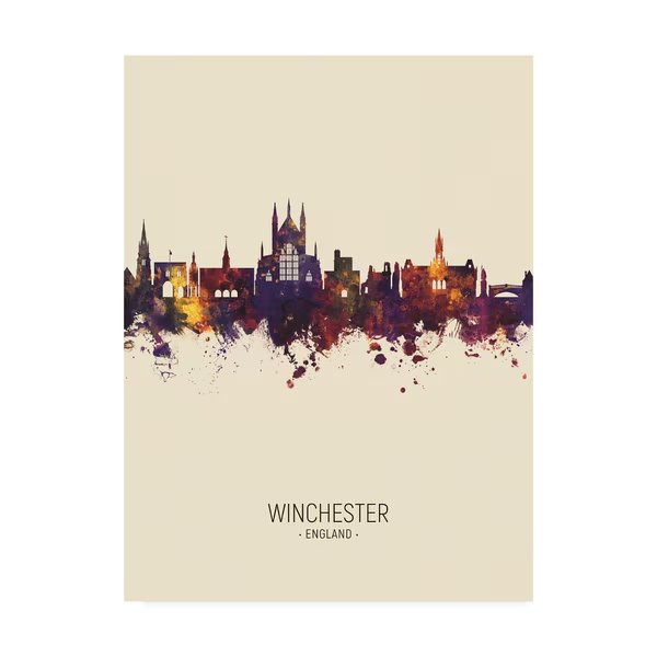 Michael Tompsett 'Winchester England Skyline Portrait III' Canvas Art, 18x24, Trademark Fine Art, Mfr#: MT02899-C1824GG